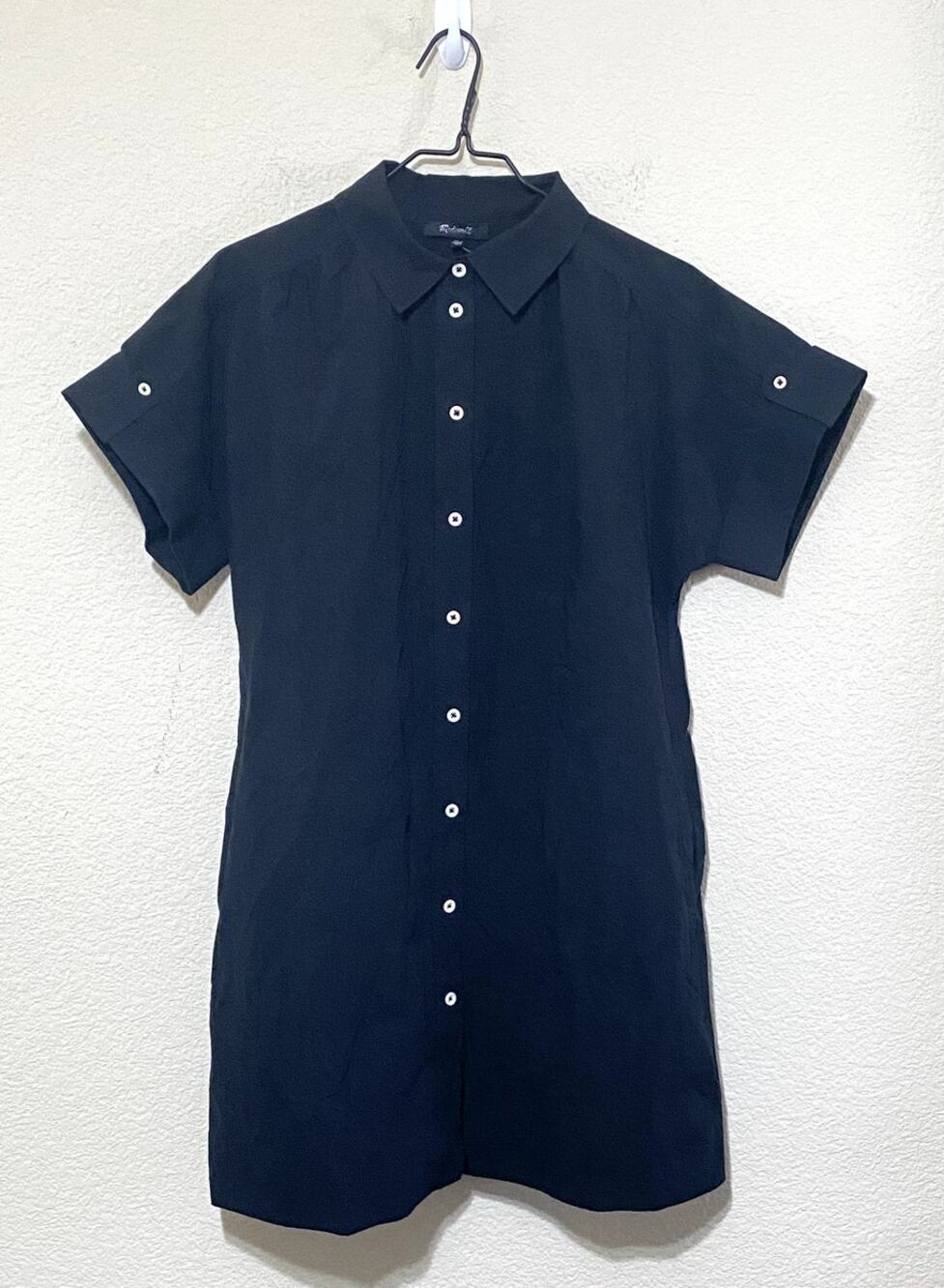 MADEWELL Dress XS Black Kiera Shirt-Dress Classic Summer Work Boxy MSRP $110